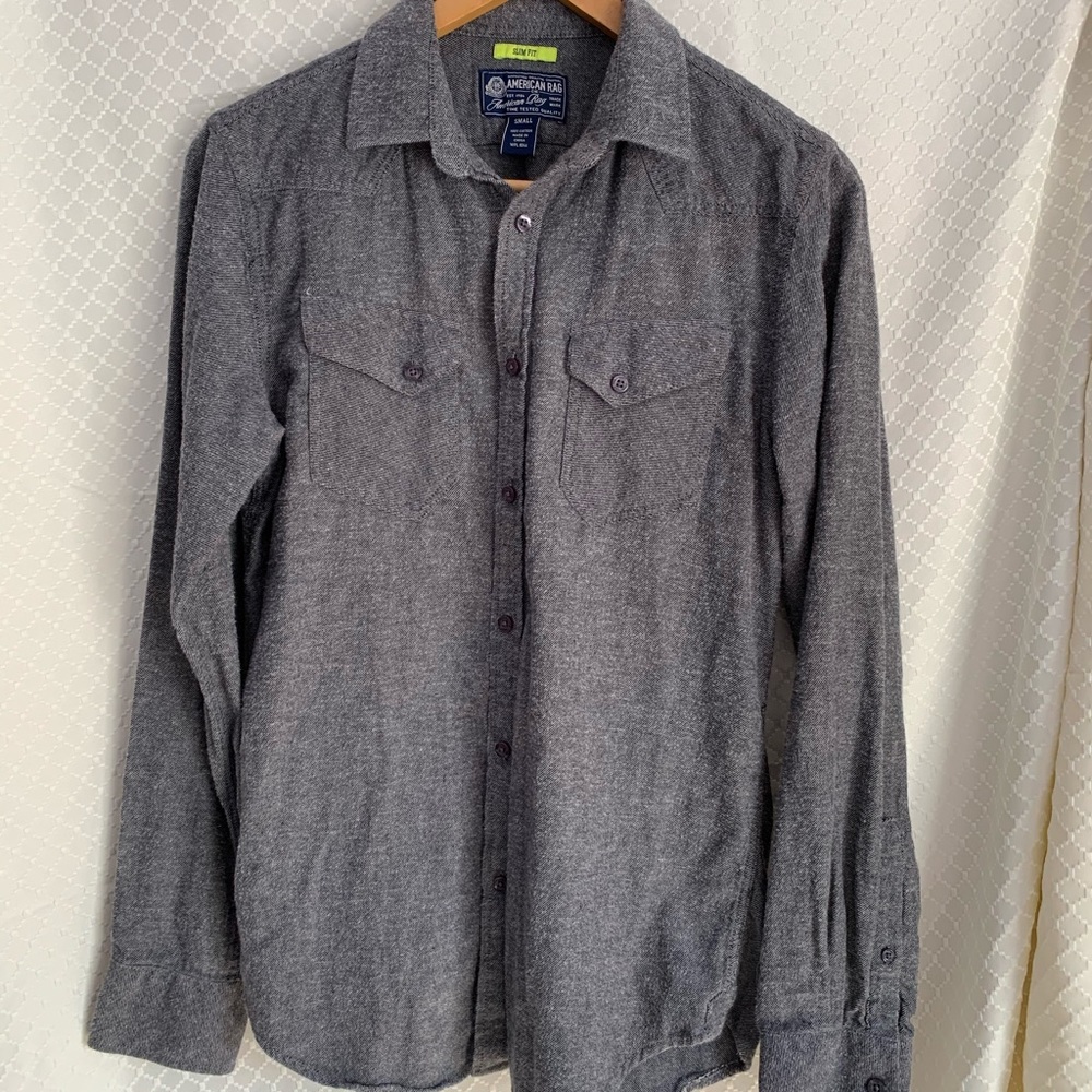 American Rag Mens Flannel Shirt Slim Fit